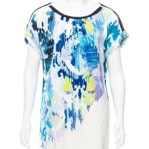 Elie Tahari Multi-color Printed Silk Blouse